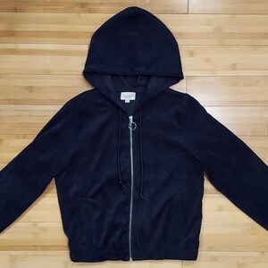 Ci Sono Black Zip-Up Corduroy Jacket Women's Size Small